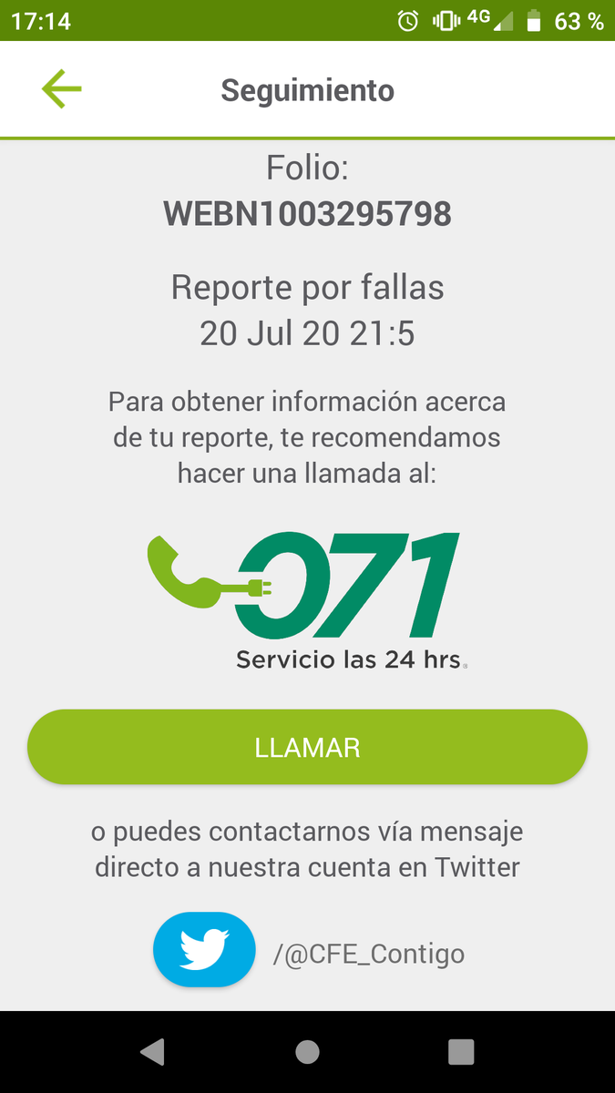 cptnjos's tweet photo. @CFE_Contigo Buen día.
Me encuentro sin servicio desde el día de ayer 20 de julio, levanté reporte a las 21 horas, me indicaron que de 1 a 10 horas lo atendían, son las 17 horas del día 21 de julio y sigo sin servicio. https://t.co/0kTeXxwaip