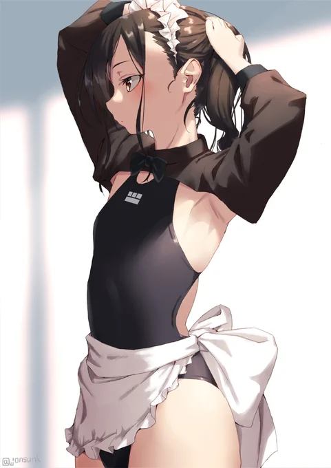 #女の子のイラストだけで興味を持ってくれる方へ届け
競泳メイドさん 