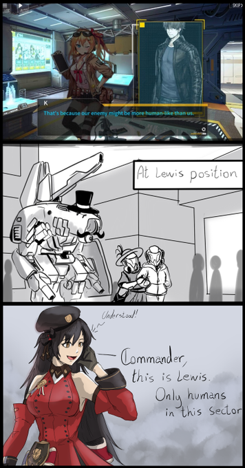 I've been replaying a few isomer missions, and thanks to this quote from K, my stupid brain got this stuck in my head
(on the plus side, I finally made a Lewis sketch)

#少女前线 #ドルフロ #소녀전선 #GirlsFrontline 
