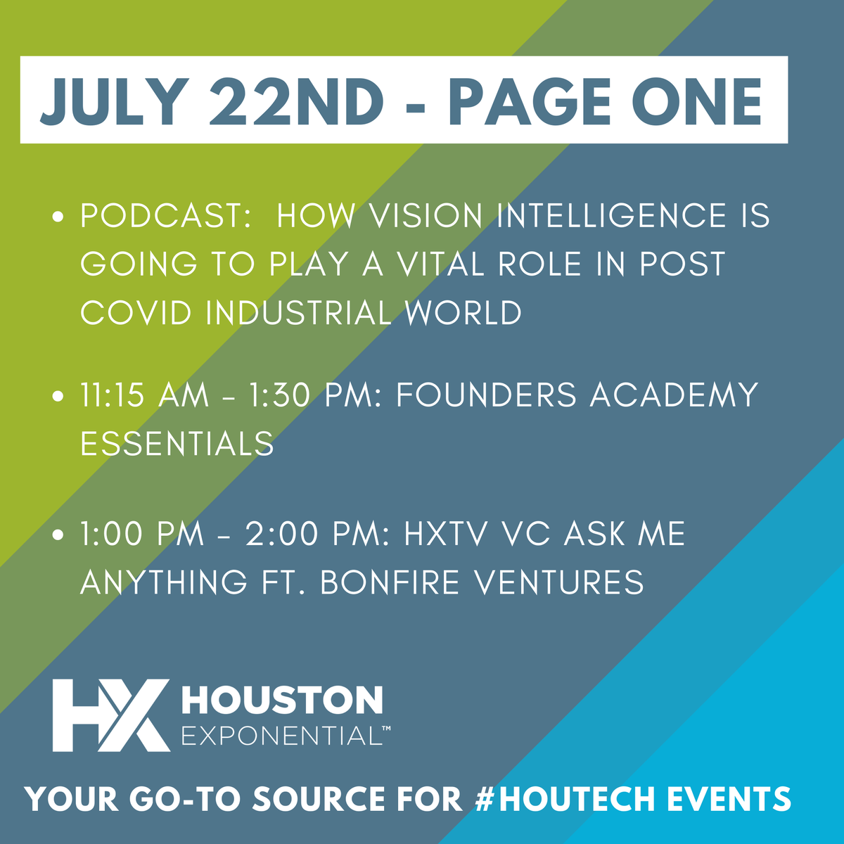 HouEX's tweet photo. We've got exciting events, including another #HXTV VC AMA ft. @bonfire_vc ! Full registration links and details available at https://t.co/823rFl2pde
@fluturads @CapitalFactory @GreentownLabs @HoustonMetro
#startups #founders #investors #HouTech #innovation #houston https://t.co/l42eerOfIr