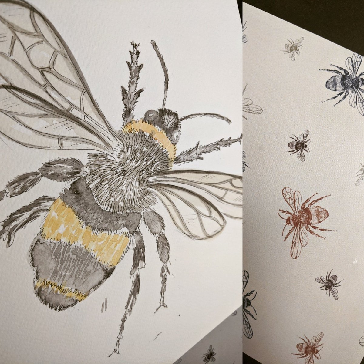 Buzzy bees #illustration #textiledesign #bees