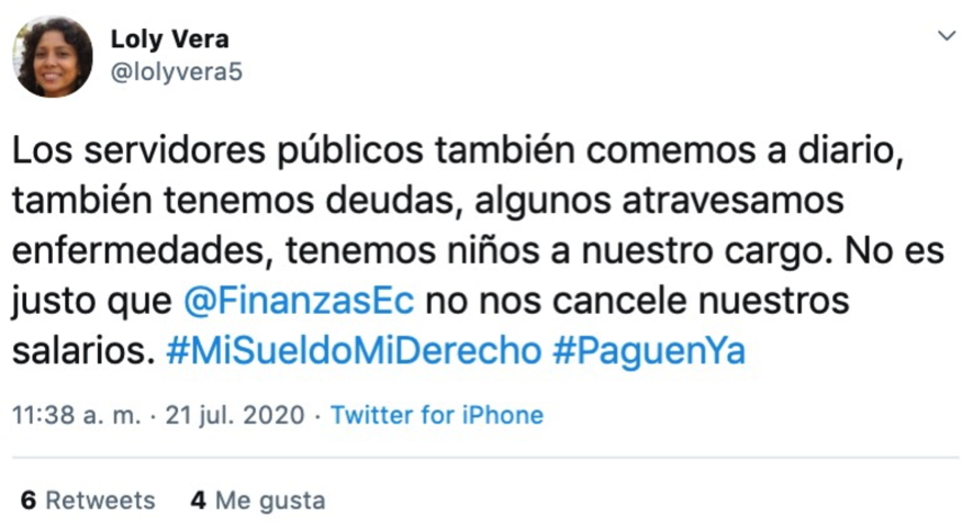 radio_pichincha's tweet photo. 🔴 #ATENCIÓN l #MiSueldoMiDerecho es tendencia en redes sociales, debido a que funcionarios públicos exigen el pago de sus sueldos atrasados a @FinanzasEc. Además, piden que las cancelaciones se realicen en los plazos establecidos. https://t.co/aEQa9enQoi
