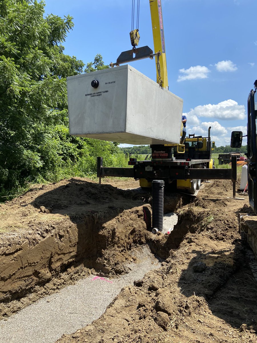 ConserveSeneca's tweet photo. In the ground and now ready to fill with media to ‘catch’ the Phosphorus from the field before it enters the stream. #notinSenecaCounty https://t.co/QJq3d92fIU