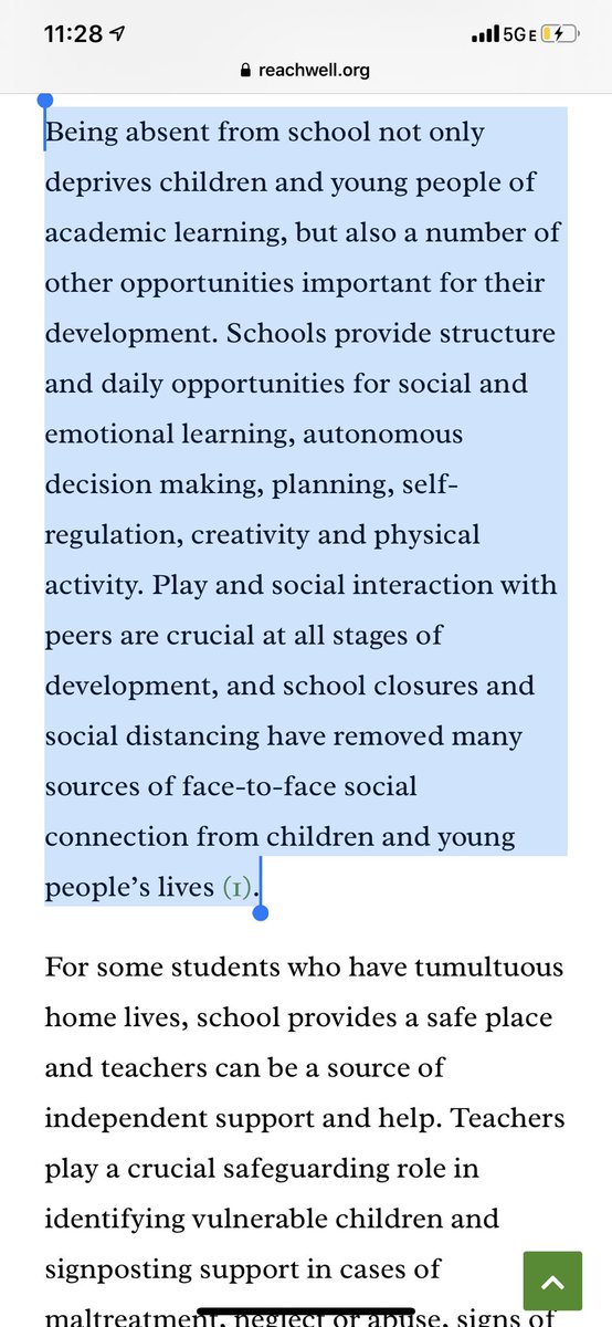 Shutting schools is injurious to the cognitive and emotional development of children.