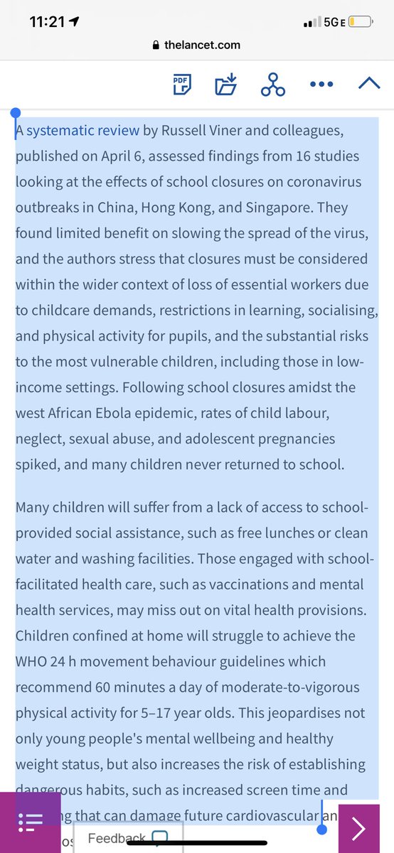 This is not just anecdotal. Systematic reviews echo the same basic point. Schools are essential. Kind of like how you sufficiently “need” internet & so you are cool with my cousin making house calls to fix your cable box—kids need school.