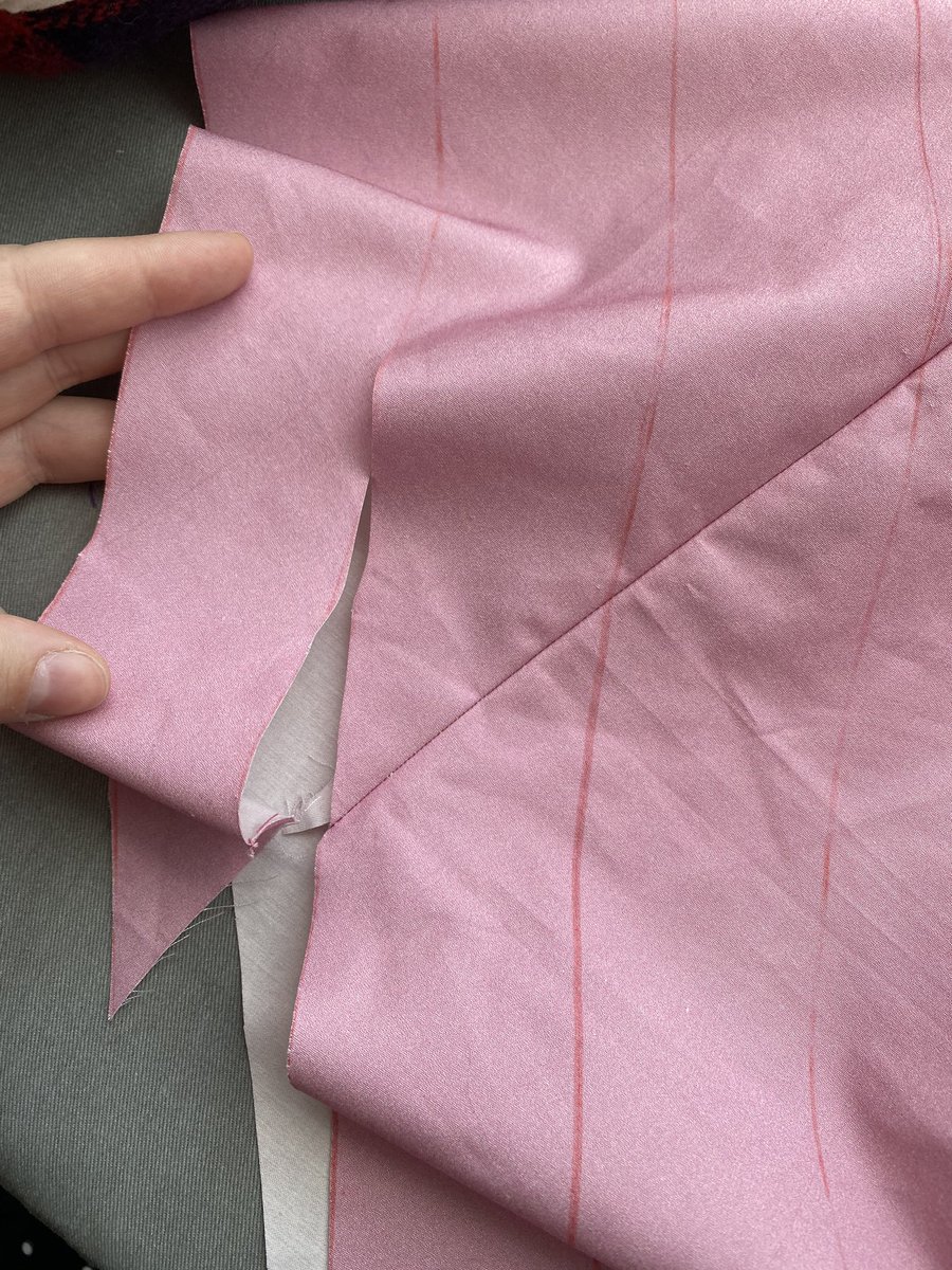 Turn right side out and start cutting down the line.