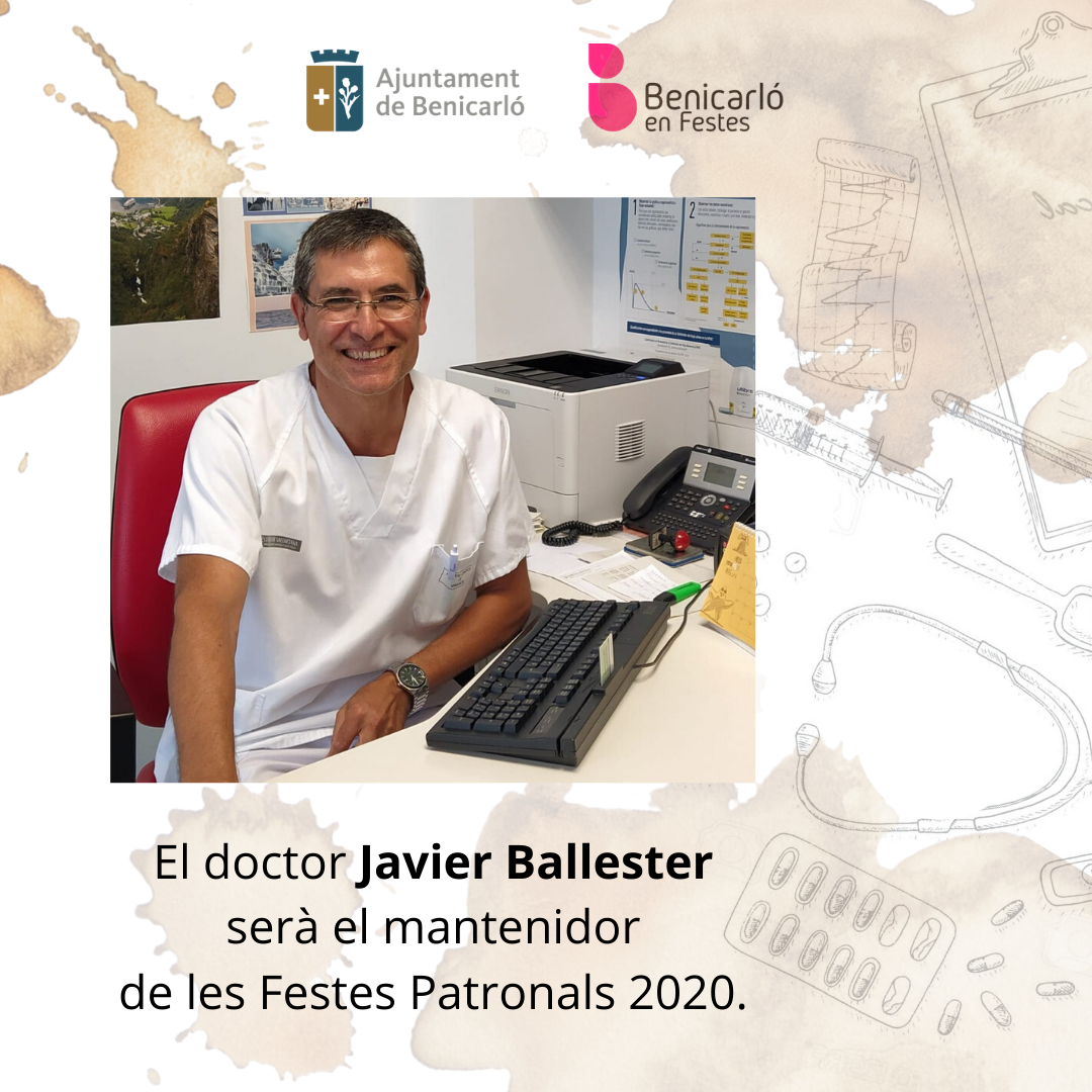 FestesBenicarlo's tweet photo. 🎤 UNES FESTES TAN ESPECIALS TINDRAN EL MANTENIDOR MÉS ADIENT! Javier Ballester Ortí, coordinador mèdic del Centre de Salut, ha desenvolupat un paper fonamental en la primera línia de contenció de la pandèmia provocada per la Covid-19. #FestesPatronals2020 https://t.co/vqZ0qA7vLA https://t.co/vfkjnV0pm4
