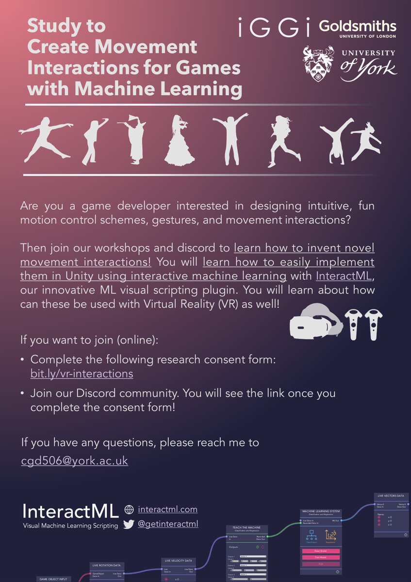 Do you find motion controls and physical movements in games enjoyable?

Then join our study where we offer FREE (and fun) workshops on new #VR interactions and state of the art #AI techniques for games in <a href="/unity3d/">Unity3D (inactive)</a> . All in VR! 

Link: bit.ly/vr-interactions
#gamdev #ML #research