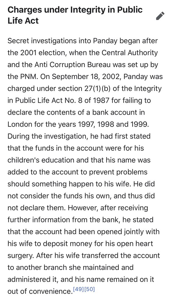 Somn I’ve noticed lately on here is alotta retroactive romanticisation of Basdeo Panday as he’s become somewhat active again, much like some in the States have done with G W BushHe’s always bin charismatic but do recall he was the 1st former T&T PM convicted of corruption