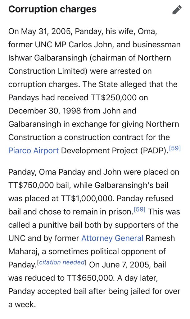 Somn I’ve noticed lately on here is alotta retroactive romanticisation of Basdeo Panday as he’s become somewhat active again, much like some in the States have done with G W BushHe’s always bin charismatic but do recall he was the 1st former T&T PM convicted of corruption