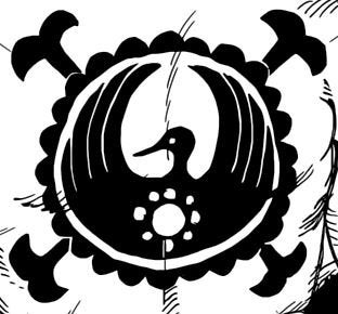 A RECURRING flag or symbol (in Alabasta, Skypeia, and wano/Zou, ALL countries heavily related to ancient kingdom) is the the big circle with EIGHT smaller circles orbiting it. This is assumed to be 8 moons, as shown in Ohara (Robin Flashback)
