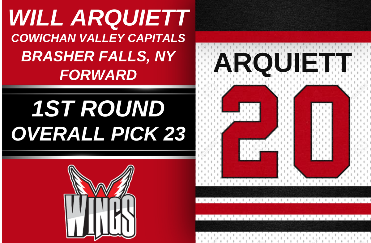AberdeenWings's tweet photo. With our first pick in the 2020-21 @NAHLHockey Draft (23 overall), your Wings have selected forward Will Arquiett from #BrasherFallsNY!

#WingsWay #NAHLDraft https://t.co/Z4oYpHTd2h