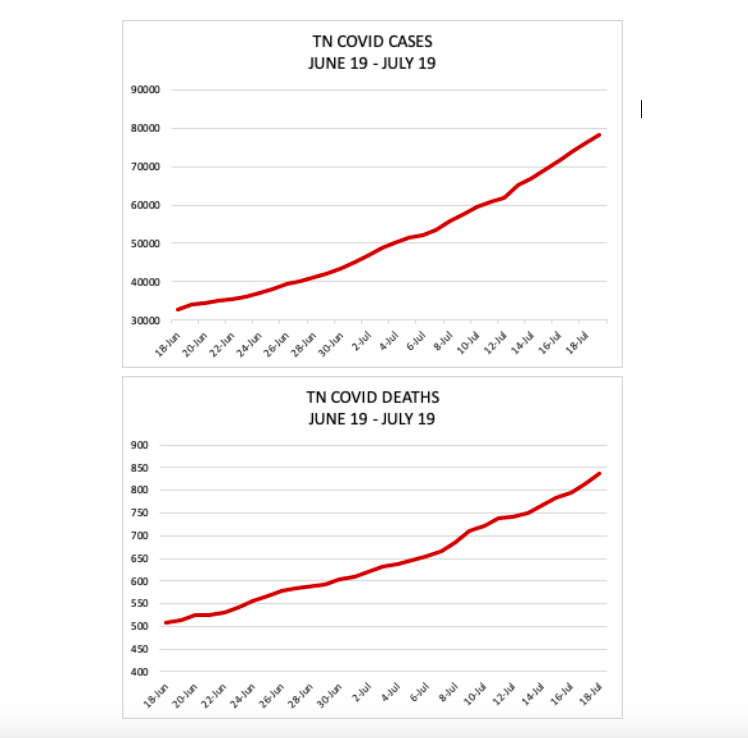 COVID cases, deaths, & hospitalizations in TN have all gone up in the month since the TN House passed a resolution in the middle of the night calling out the "fake news" for reporting on COVID. Most of those who voted yes refused to wear masks. At least one now has COVID.