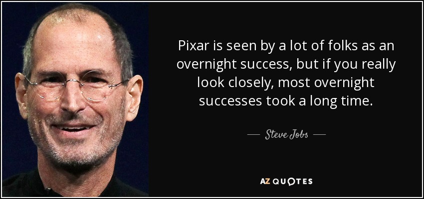 5/ Most "successful companies" are considered overnight successes. But few are actual overnight successes. It's just that their eventual growth rate start to dominate over the long build up that it took to get there. (quote image below from:  https://www.azquotes.com/quote/492771&nbsp;)