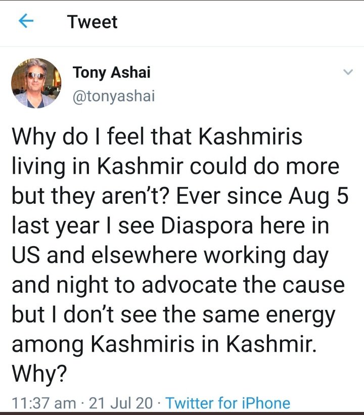 Thread:- Look who is talking the man  @tonyashai (Aka Aziz Ashai) who himself is sitting in the cozy rooms of California and provoking Kashmiri Youth to Pick-up Stones and Guns while his own Son Bilal Ashai recently graduated from Los Angeles  @USC with Masters Degree.1/n 