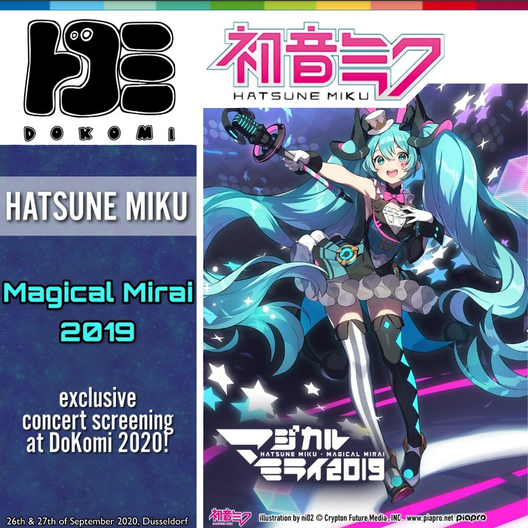 DoKomi's tweet photo. +++ HATSUNE MIKU @ #DoKomi2020 +++

#HatsuneMiku kehrt zurück! 🎶

In Kooperation mit Crypton Future Media zeigen wir Euch exklusiv in Europa ein Screening des "Magical Mirai 2019" Konzerts, auf einem XXL-Bildschirm im neuen AMV-Bereich &amp; auf der neuen Restream Stage! 🎤🎵 https://t.co/aP2EXanZt6