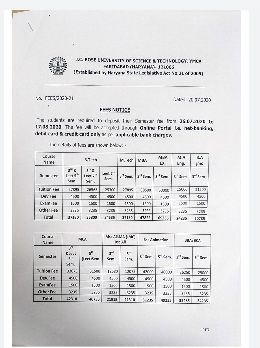 GauravTomer98's tweet photo. Sir,PandemicHasDisturbedEvery1's life&amp;hasWorsened the financialStability Upon tht thisFEES noticeMade situationEvn worse fr students&amp;Families if it can't be cancelled thnSomeRelaxation be given,FEES Must beReduced to SomeExtent @ProfDinesh @JCBoseUST @mlkhattar @techedharyana https://t.co/saNAxkZwoz