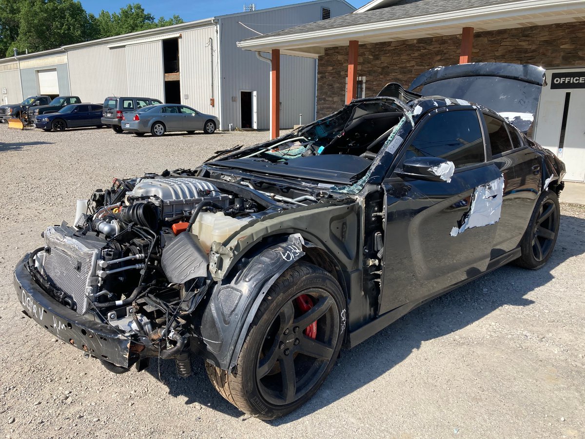 Our 92nd Hellcat arrival is here! This one a 2019 Charger SRT Hellcat with only 10k. The engine package from this is pending sale, but we do have more for sale. #Hellcat #mopar #srt #dodge #wrecked #supercharged #racing