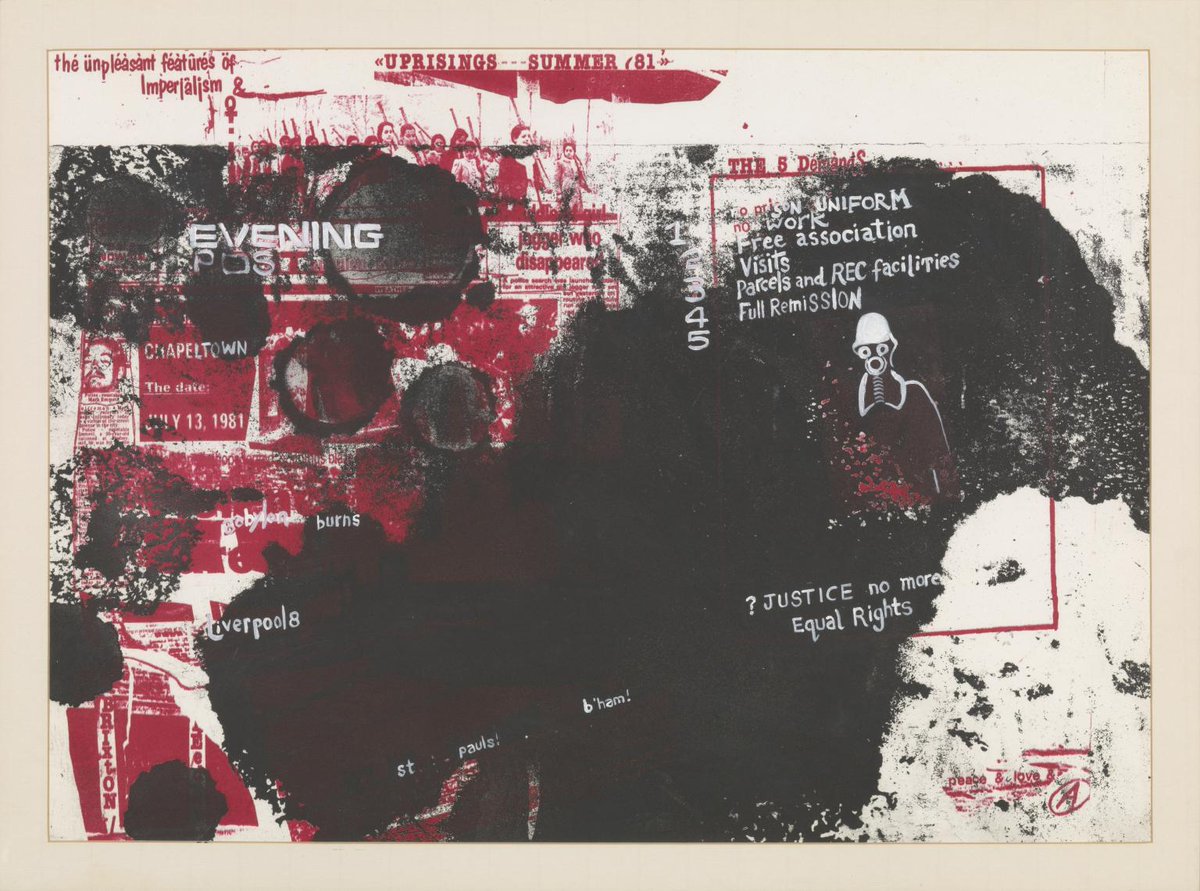 tateliverpool's tweet image. #ChilaKumariBurman is part of a generation of Black British artists whose families settled in post-war Britain &amp;amp; who emerged onto the art scene in the early 1980s. She created political artworks as a reaction to riots &amp;amp; social unrest taking place around Britain during this time.