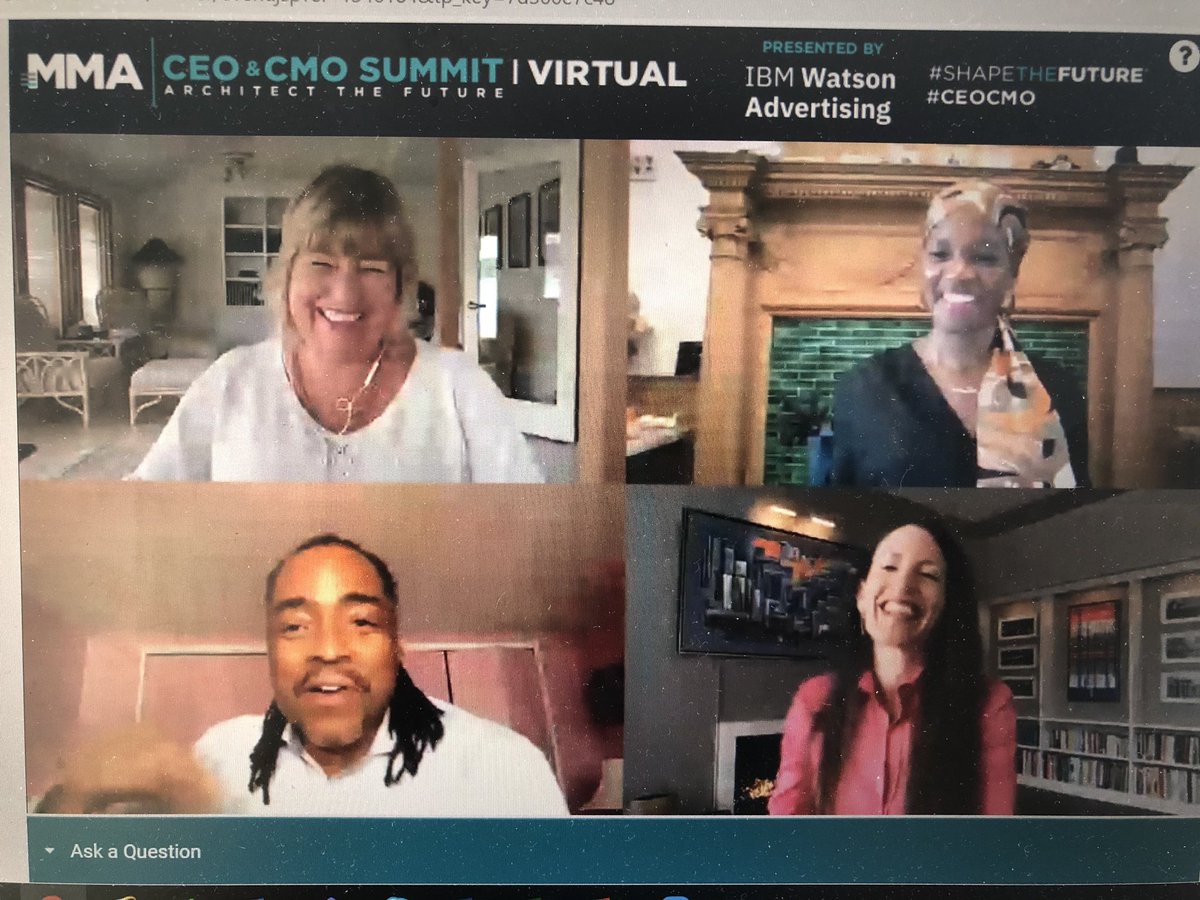UMWorldwide's tweet photo. Our CMO and Global Head of Culture, Deidre Smalls-Landau, talked “Creativity in Times of Disruption” at today’s @MMAglobal CEO & CMO Virtual Summit, which also featured our client, @Hersheys CMO, Jill Baskin. #ShapeTheFuture #CEOCMO https://t.co/DQNLDTgEeL