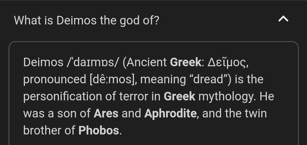Mars has only 2 moons, Phobos and Deimos. These 2 respectively mean Fear and Terror. In popular culture, they are depicted as Devils or Crows
