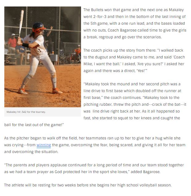Congratulations NATIONAL PLAYER OF THE WEEK - Makaley - from Extra Inning Softball. This speaks louder than stats, just a true awesome human experience!!! So proud of you!!!  <a href="/BoswellMakaley/">Makaley Boswell</a> <a href="/ExtraInningSB/">EXTRA INNING SOFTBALL</a> @Los_Stuff <a href="/EastCobbBullets/">EC Bullets Fastpitch</a> <a href="/AmyAPointer7/">Amy A. Pointer</a> 
extrainningsoftball.com/extra-inning-s…