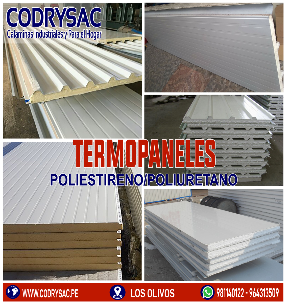 codrysac's tweet image. TERMOTECHO Y TERMOMURO
termopaneles para techo y muro, en espesores desde 30mm y 50mm, un metro de ancho, mientras que la longitud la fabricamos de acuerdo a nuestros clientes.
consultanos a través de nuestros números de atención al cliente: 981140122 - 964313509