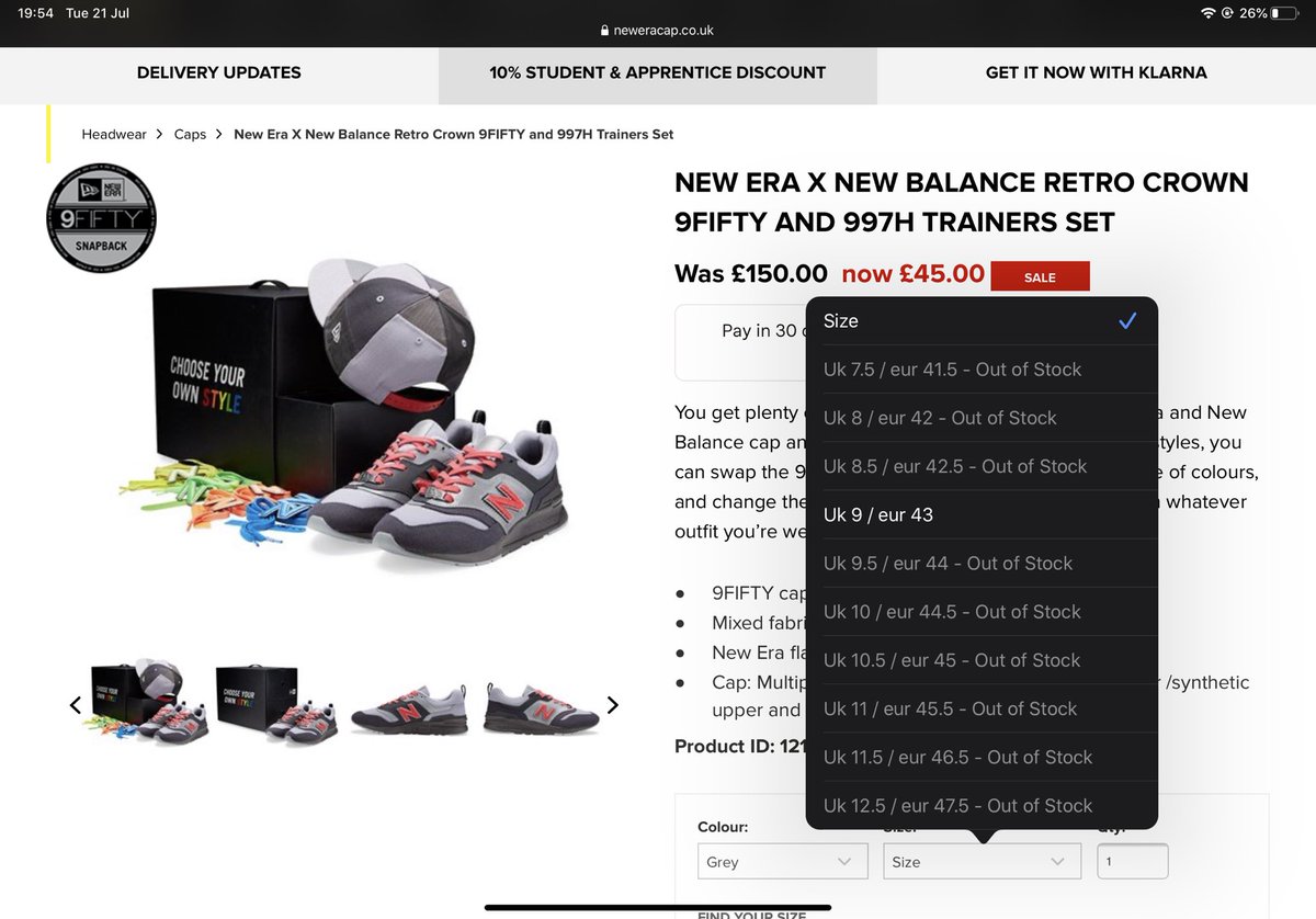Jaktlad's tweet photo. @NewEraEurope I’ve tried to buy this item twice before in size 9 and been refunded &amp; told it’s not in stock &amp; that you were working to fix problems with warehouse etc.... still on website. Can I buy it or not #justwanttheneweraxnewbalance https://t.co/KQhUH4naSS