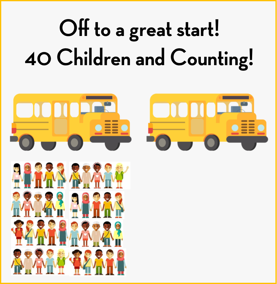 crplfoundation's tweet photo. Thank you to everyone who has sponsored a child! We've got our first 40 kids on the bus.

Start your route today and get some kids on the bus! https://t.co/HayuAsYjmU https://t.co/83mWhG9CgX