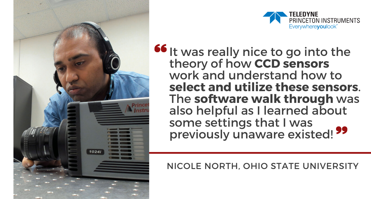 Princeton_Inst's tweet photo. Another great week of custom remote demo sessions! See Nicole’s thoughts on interactive sessions, with our experts explaining CCD sensor theory and optimization of LightField software. Book yours now! https://t.co/B2cTFi9HRe https://t.co/hzq3GSbjPB