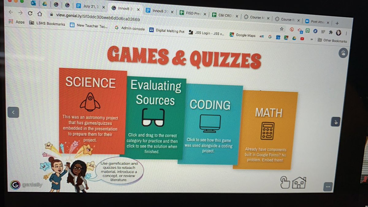 Learning about #studentvoiceandchoice using @genially through #innov82020 #FISDlearns #friscofutureready bonus that I got to see @HowardEdTech and @librarydiva102 - #virtually of course!