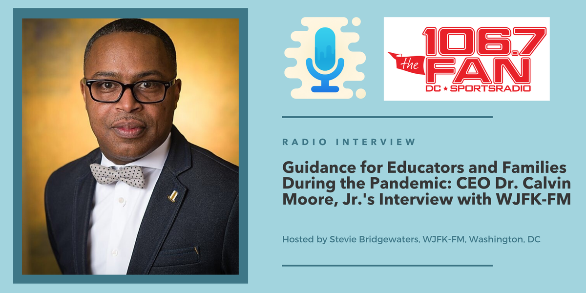 cdacouncil's tweet photo. Council CEO Dr. @Cal1Moore shares reopening guidance for childcare programs, advice to parents navigating at-home education, and more on @1067theFan's "The Washington Report." Tune in for the interview here: https://t.co/yDAkNrk5eH

#WashingtonDCParents #DCParents #DCParenting https://t.co/Rige7CAiL8