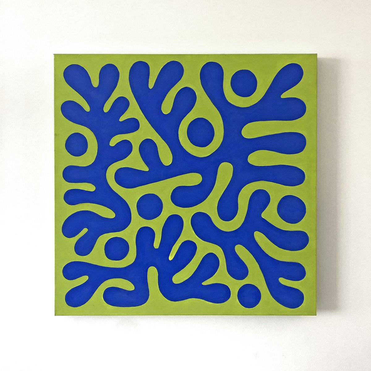 mindhandle's tweet photo. "Blue &amp; Green Squiggle," by Dallas muralist and illustrator @marpohl, is another local art piece in the MindHandle office. #dallasart https://t.co/1rL4imjPD6