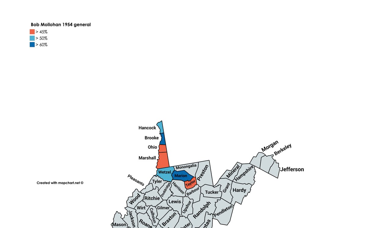 ...his re-election in 1954 coming at the expense of a lawyer from Moundsville by the name of Arch Moore. Moore would claim the seat in 1956, but not exactly at Mollohan's expense...