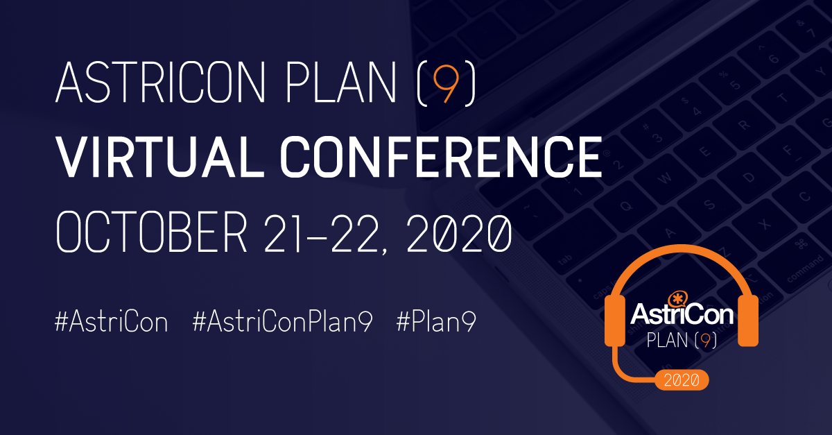 astricon's tweet photo. #AstriCon is going virtual this year. The two-day virtual conference will take place October 21-22 &amp; include #opensource training &amp; pro tips, along with sessions on #security, video, collaboration &amp; more. Stay tuned for more info in the coming weeks! #AstriConPlan9 #Plan9 https://t.co/RWYbSuZIND