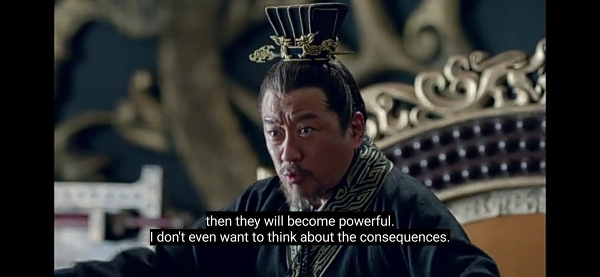 Princess Badass be too badass. Even the emperor is shaking. Nope can't do. Can't let the princess marry like that. Soldiers are loyal to her. She goes, military power goes. WOW #nirvanainfire