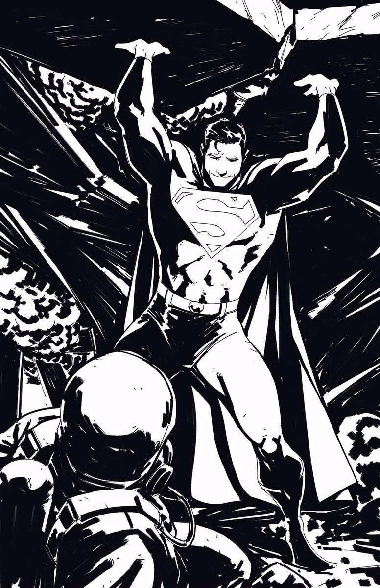 KevinKeane24's tweet photo. Here are the raw inks from yesterday’s Superman short story from @WayneTalbot and myself! I love colour but I LOVE inks. 🤘 https://t.co/sMGRqa5lW7