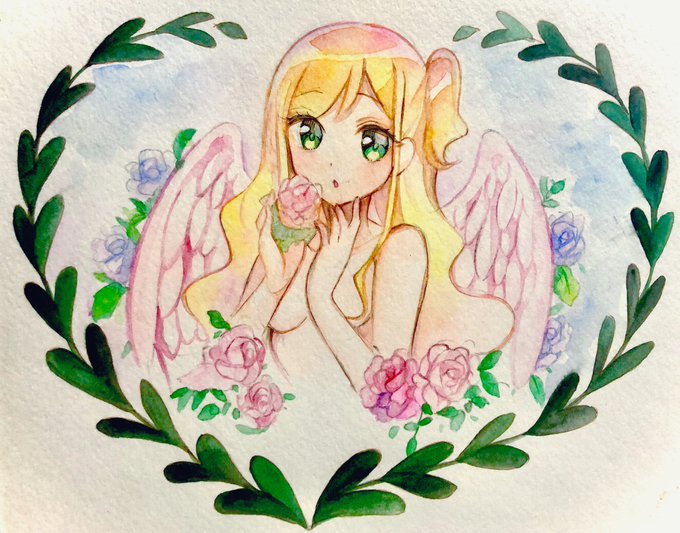 透明水彩の練習でアリエルちゃま描きました☺️ 