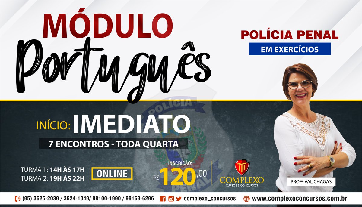 Complexo_cursos's tweet photo. [INÍCIO IMEDIATO!!!]
📝 MÓDULO DE PORTUGUÊS!!!
👉 Serão 7 Encontros (Quartas-feiras) - Tarde ou Noite.
📆 Início: 15/JULHO. 
🌐 Online
#VouComTudo
#AgoraEuPasso https://t.co/K2s1jIoCCR