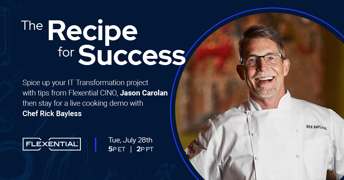 flexential's tweet photo. Have you registered for our upcoming interactive event with @jtcarolan and @Rick_Bayless? RSVP today to spice up your #ITtransformation strategy and enjoy a live cooking demo from Chef Bayless: https://t.co/WBENW5scMJ https://t.co/WqQvKDOtRi