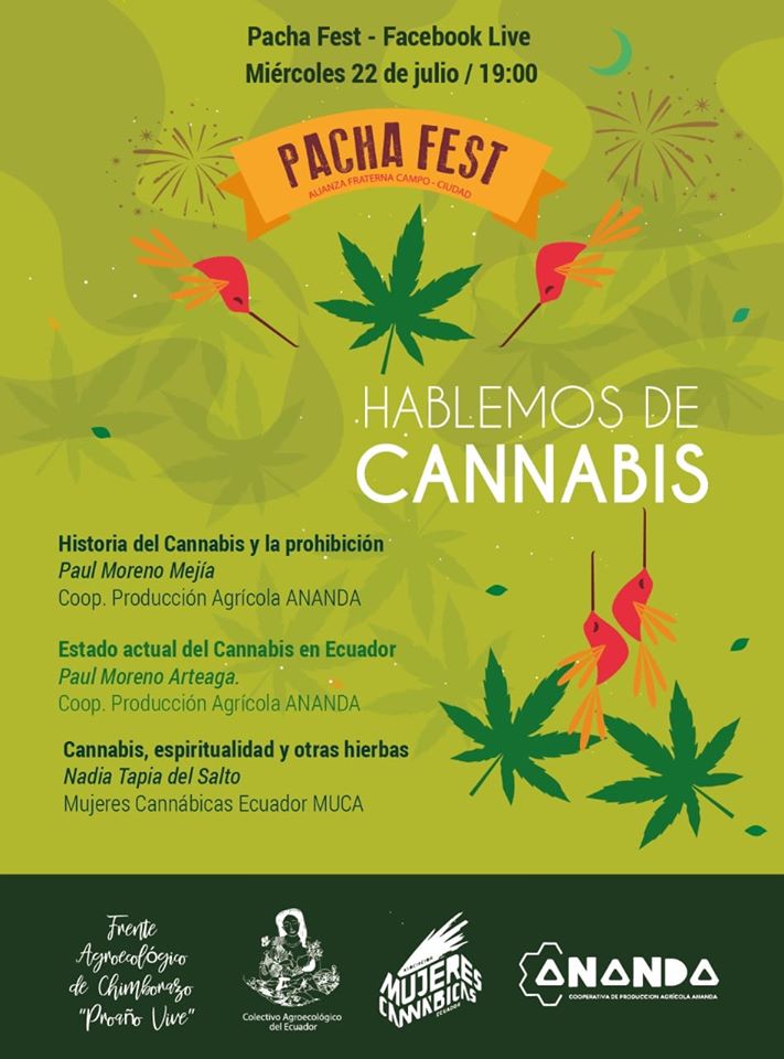 CooproAnanda's tweet photo. Este Miércoles 22 de Julio a las 19:00 horas, Paul Moreno Mejía, Paul Moreno Arteaga y Nina Tapia estarán hablando de Cannabis en #Ecuador a través de: https://t.co/9V8wvyulpk ¡Invitan: #PachaFest @MucaEc @CooproAnanda! https://t.co/L2NWATrjrU