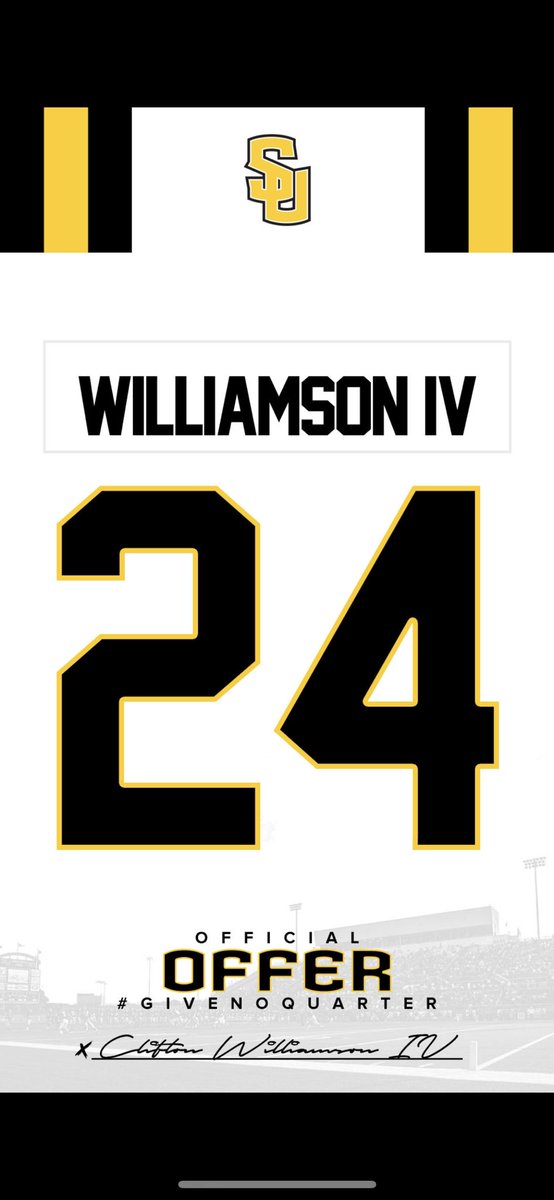 CliffIV_'s tweet photo. Excited to receive an offer from Southwestern University!🟡⚫️
@CoachMaskSU https://t.co/QFigTs3Eda