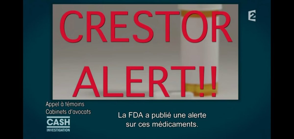 Sauf que le Crestor c'est dangereux. Voilà le genre de message qu'on a pu voir à la TV US.