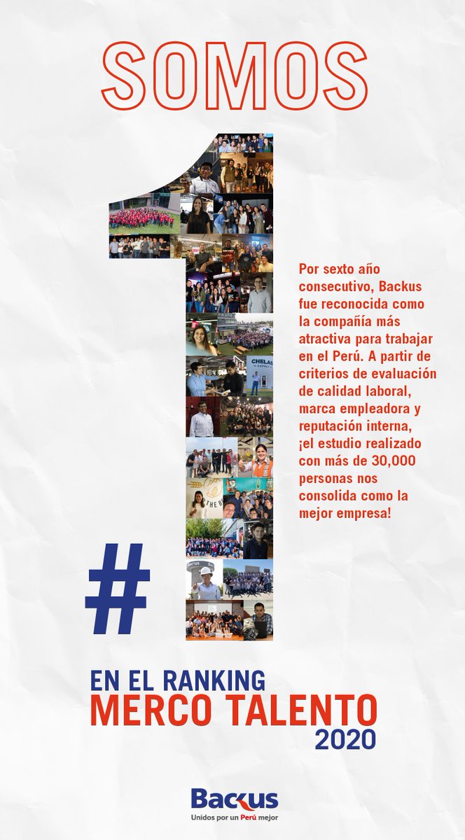 SoySergioRincon's tweet photo. Soñar en Grande, Gente y Cultura son los aspectos que definen nuestra cultura interna. Hoy, nuestra gente recibe un gran reconocimiento: Backus es elegida por 6ª vez consecutiva como la organización más atractiva para trabajar. #OrgulloBackus #DreamPeopleCulture #ElPoderDeLaUnión https://t.co/R3WNgLCaRq