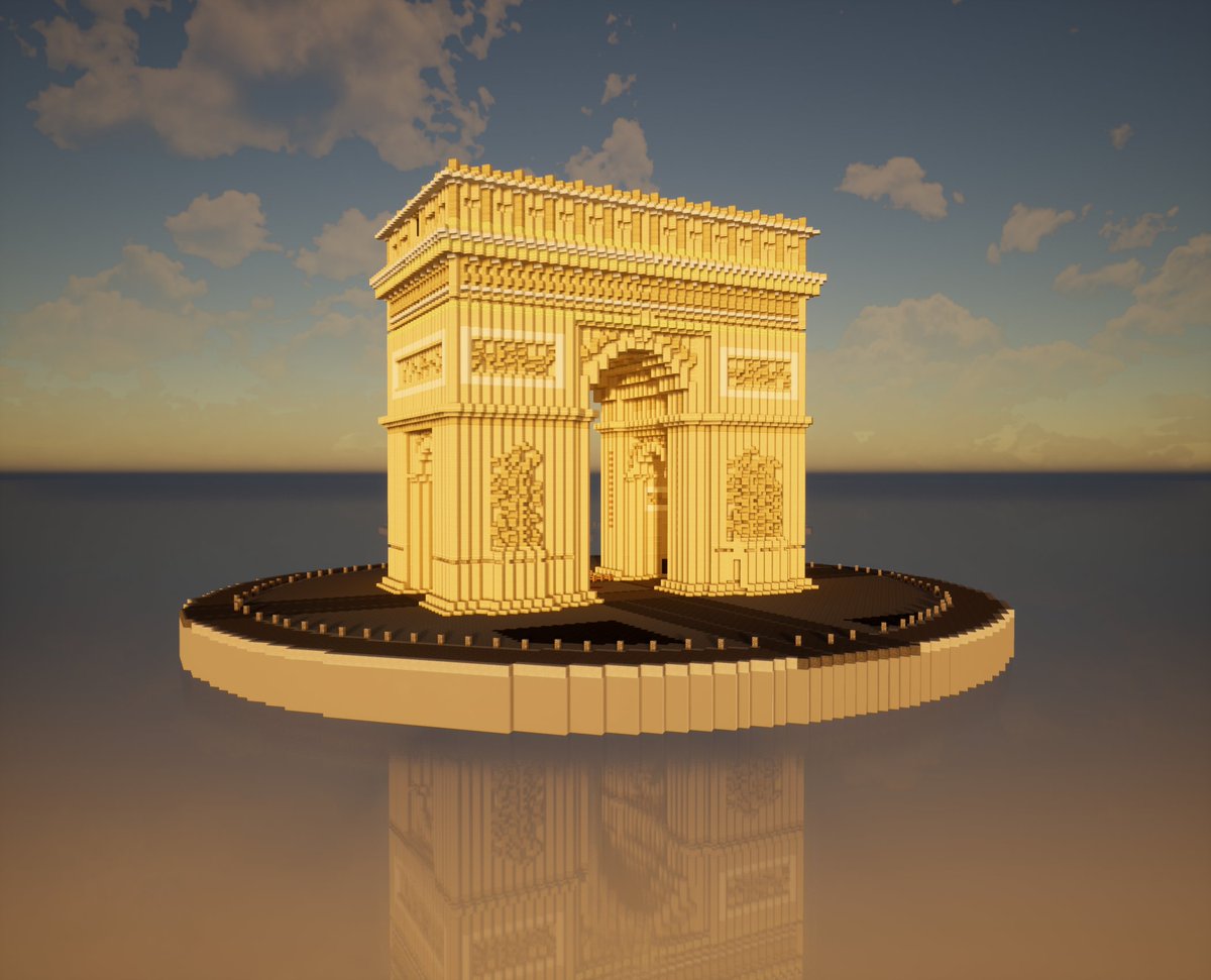 Série de render réalisés sur l'arc de triomphe (Paris France) par Louis sur BTE France 

Render par <a href="/oldfarmer74000/">oldfarmer</a> 

#BuildTheEarth #paris #architecture #Minecraft #monument