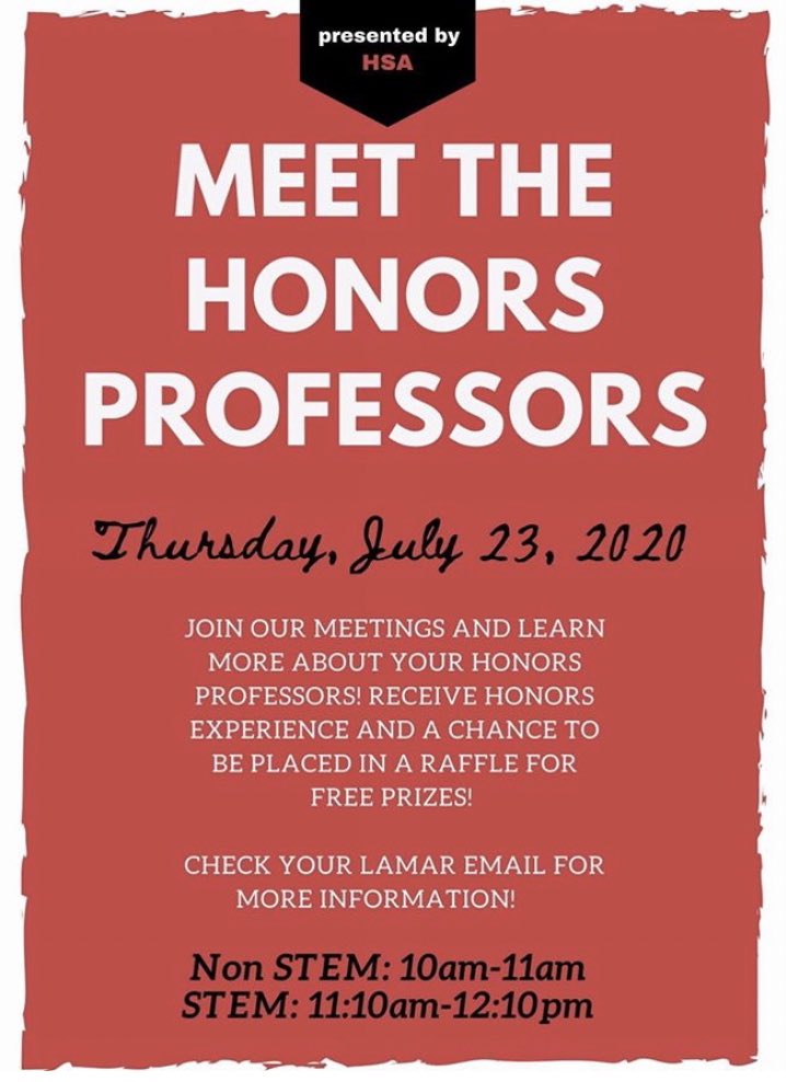 Wanna meeting your amazing Honors professors? Join our meeting this Thursday, July 23rd! More information in your email! #peckem #lu24