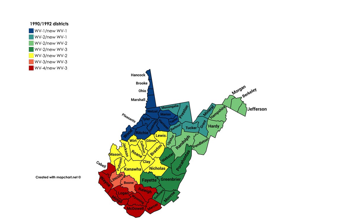 The closest race he had before 2010 was after West Virginia lost a seat in the 1990 redistricting. Harley Staggers Jr.'s district, mostly comprising the Eastern Panhandle and Monongalia County, was split among the three remaining districts...
