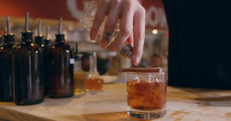 #10 Toasted Old Fashioned. Bourbon, Bitters, Burnt Sugar, Bruleed Cinnamon, Flamed Orange (the classic ...