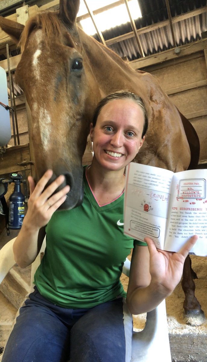 K_Spoto's tweet photo. What do you do at the barn in π―Β°?Make read alouds for my new 2nd graders! We will start the year with the Trouble at Table 5 by Tom Watson! Jingles has the perfect βI canβt see!!!!β face (we all know that kid on the carpet) πππ΄ #McKAPS #APSDistanceLearning https://t.co/sYW2rAcIc1