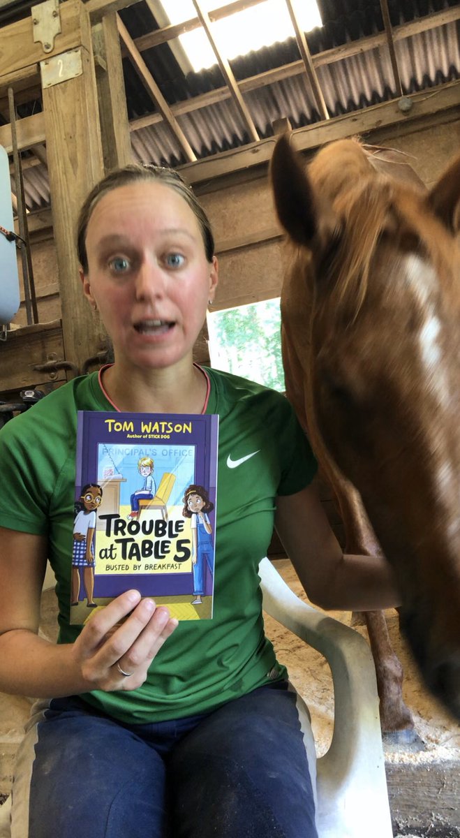 K_Spoto's tweet photo. What do you do at the barn in π―Β°?Make read alouds for my new 2nd graders! We will start the year with the Trouble at Table 5 by Tom Watson! Jingles has the perfect βI canβt see!!!!β face (we all know that kid on the carpet) πππ΄ #McKAPS #APSDistanceLearning https://t.co/sYW2rAcIc1